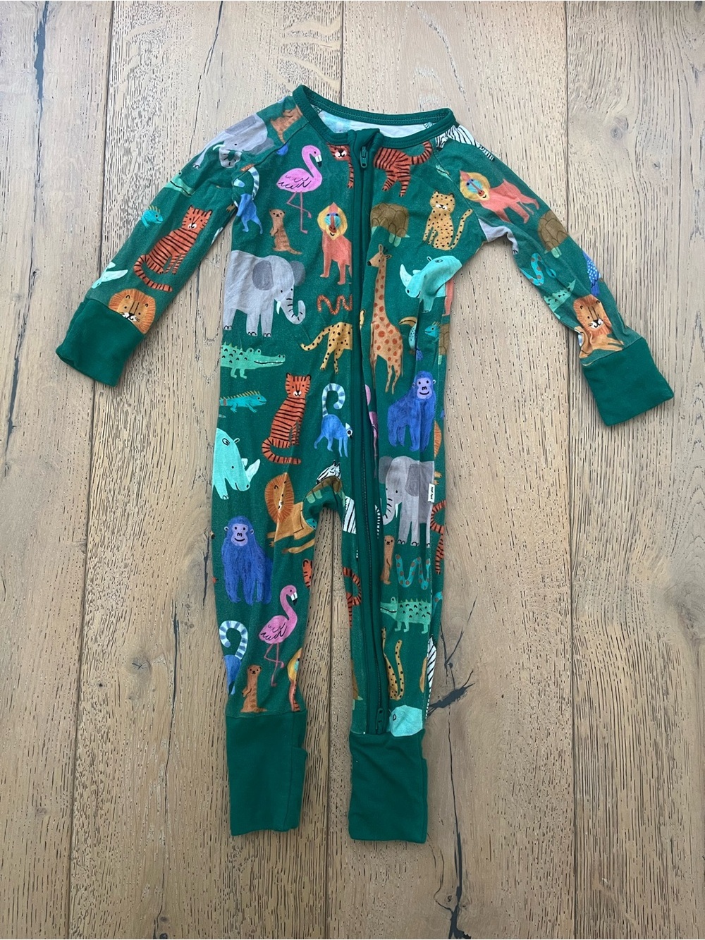 Little Sleepies Wild Zoo Zippy Pajama 3-6 months Animal Safari Jungle Green